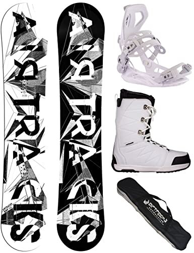 AIRTRACKS Snowboard Set Paquete Completo Tabla BWF Camber Mujer 155 + Fijaciones Master W + Botas Star W 38 + SB Bag