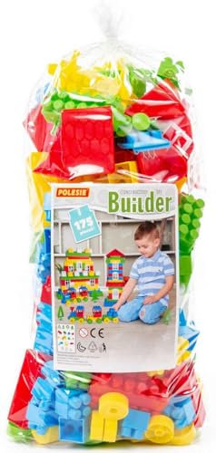 Polesie Bausteine Baumeister 175-tlg. mit Zubehör Kinder Steckbausteine