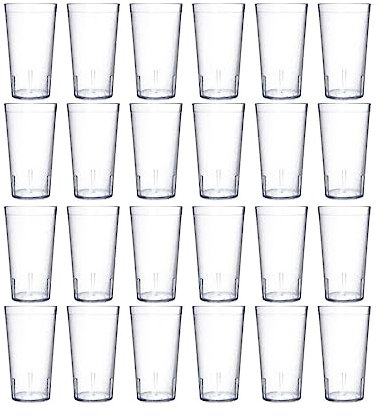 Carlisle Plastic Tumbler, 16 oz, Pebble Textured, Stackable, 24-Pack