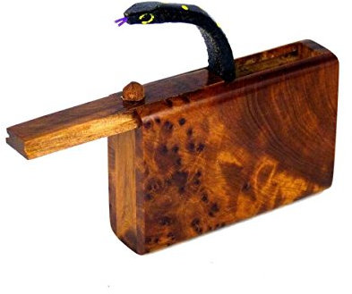 Legno Thuja giocattolo serpente Box articolo scherzoso beissende magico Kiste zaubern Radica