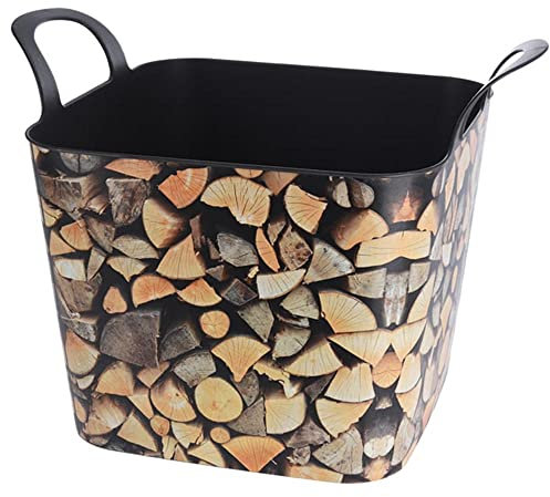 LAOSEP Cesta Flexible LEÑA Mod. Troncos. Dimensiones: 40x40x31cm. Plástico, Multicolor