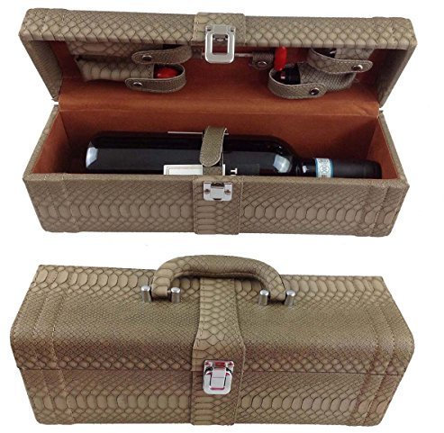 Caja Vino De Vino Accesorios Vino Juego 6 Piezas Set De Regalo Con Cuchillo Sacacorchos Camarero Cierre De Botellas De Vino Termómetro Boquilla En Acabado De Piel Sintética Caja De Regalo