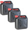 3er Set: 3x Benzinkanister schwarz 10 Liter Kraftstoffkanister UN 10 L Made in Germany !
