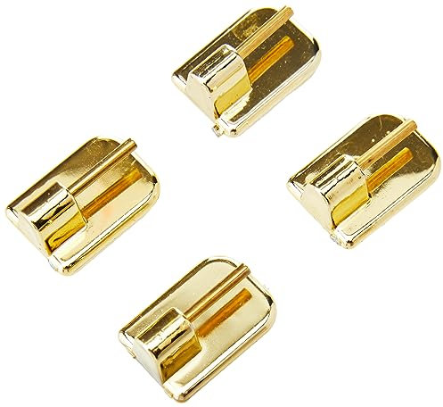 Gardinia Klebehaken für Vitragestangen, 4 Stück, Mit Stahlstift, Selbstklebend, Höhe: 11 mm, Messing