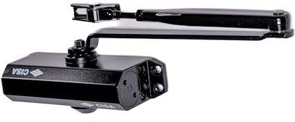CISA Serie 604 - Chiudiporta a Cremagliera 16046003044 - Chiudiporta con Velocità di chiusura Regolabile - Finitura Nero - Per Porte Max 85 kg