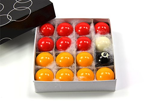 Funky Chalk Kids Small 38mm Economy RED & YELLOW Pool Balls - 16 Ball Set – 1 1/2 Inch Size
