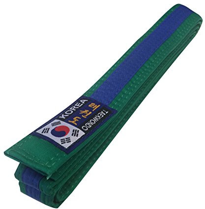 Budodrake Korea Taekwondo Gürtel grün-blau (Mittelstreifen) (240)