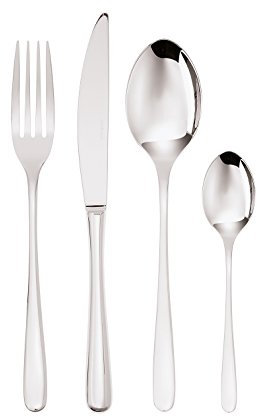 Sambonet 52553-81 Taste - Set di Posate da Tavola Monoblocco in acciaio inox 18/10, per 6 persone, 24 pezzi: 6 forchette, 6 cucchiai, 6 coltelli, 6 cucchiaini da tè, Lavabili in lavastoviglie