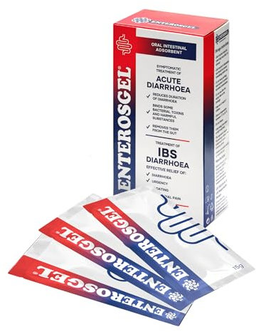 ENTEROSGEL Traveller’s Diarrhoea & IBS Relief On-The-Go, Diarrhoea & Stomach Pain Relief, Bloating & Trapped Wind Relief - Treats Root Causes, Suitable for Children 0+ & Adults, 1 Pack of 10 sachets