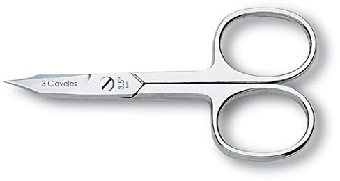 3 Claveles Tijera Uñas y Cutículas Curva para Quitar Pieles Sobrantes Uñas Niquelada, 9 cm (Paquete de 1)