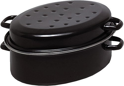 Asador de gansos 42 cm negro.Emaill