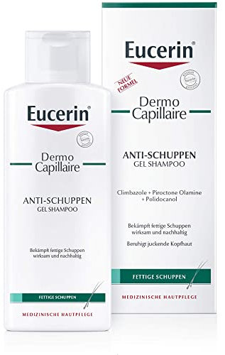 Eucerin DermoCapillaire Shampoo-Gel Anti Forfora 250 ml, Shampoo antiforfora e dermatite seborroica efficace e delicato, Formula con Acido Salicilico per cute grassa e soggetta a desquamazione