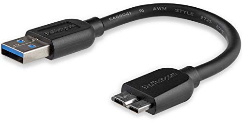 StarTech.com 15cm schlankes SuperSpeed USB 3.0 A auf Micro B Kabel - St/St - USB 3.0 Anschlusskabel - Schwarz