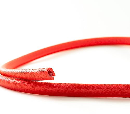 EUTRAS [5m] Kantenschutz 1-2 mm Rot – hält Ohne Kleber – Perfekt für Bleche und Autotüren – schützt und entschärft Kanten – Industriequalität Made in Germany