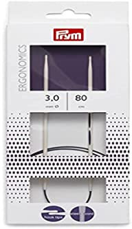 Prym 215802 Rundstricknadeln Ergonomics 80 cm 3,00 mm, Alabasterweiß