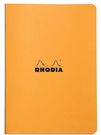 RHODIA 119188C - Orange Piqué Notebook - A5 - Lined - 96 pages - White Clairefontaine paper 80 g/m - Soft, resistant and waterproof coated card cover - Classic