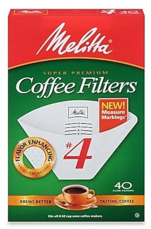 No. 4 Cone Coffee Filter in White (40 Count)