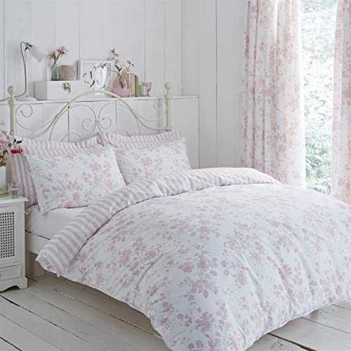 Charlotte Thomas Amelie Piped Duvet Cover Set, Polyester-Cotton, Pink, King