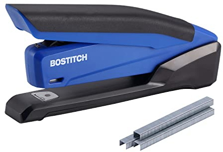 Bostitch Office InPower Spring-Powered Desktop Stapler, 20 Sheet Capcity, Built in Remover, Blue (1122)