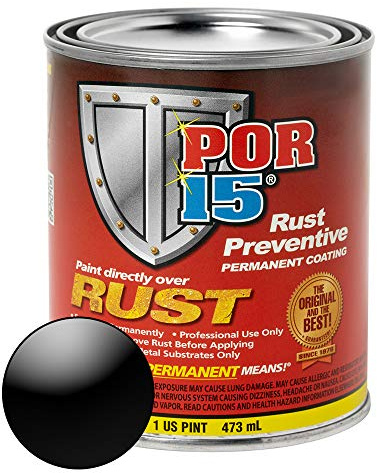 POR-15 Rust Preventive Coating, Stop Rust and Corrosion Permanently, Anti-rust, Non-porous Protective Barrier, 16 Fluid Ounces, Gloss Black