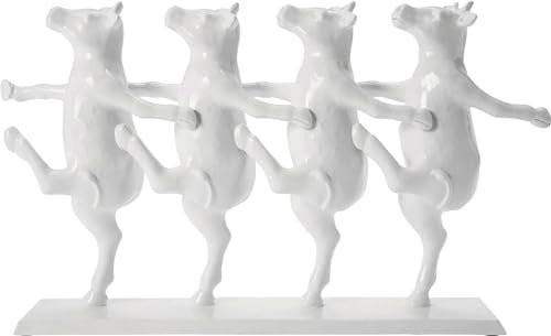 Kare Design Deko Figur Dancing Cows, Weiß, Deko Objekt, Kuh Motiv, Deko für Regal oder Sideboards, Büro Dekoration, 23x40x7 cm (H/B/T)