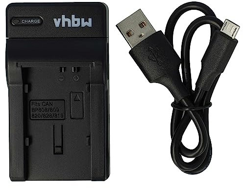 vhbw USB Ladegerät kompatibel mit Canon Legria FS305, FS306, FS406, HF M307, HG10, HG20 Kamera Camcorder/Akku - Ladeschale, Ladeanzeige, 8,4 V