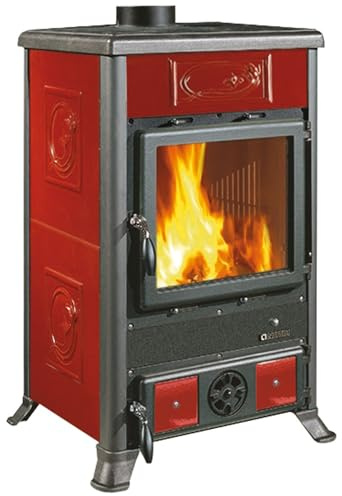 LA NORDICA Poêle à bois Rossella R1 Revêtement en faïence Puissance thermique nominale 8 kW 229 m3 chauffables Couleur Bordeaux