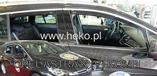 J&J AUTOMOTIVE Windabweiser passend für Opel Astra K 5-Türer Kombi 2015-2021 4tlg, Heko Regenabweiser Vorne Hinten Getönt Dunkel Passform