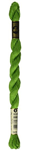 DMC 115 5-906 Pearl Cotton Thread, Medium Parrot Green, Size 5