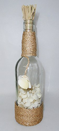 Decoro mare e conchiglie Flasche aus Glas mit weißen Muscheln cm 8 H. 32