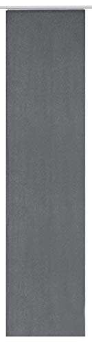 Elbersdrucke Cortina corredera Opaca Lino 17 Gris Oscuro 245 x 60 cm Cortina para Sala de Estar, Dormitorio, Pasillo 196233