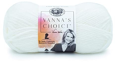 Lion Brand Yarn (1 Skein) Vanna's Choice Yarn, White, 3.5 Ounces