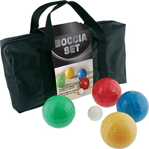 Sunflex® Boccia Set |Geschicklichkeitsspiel für Kinder & Erwachsene | Familienspiel mit 8 Kugeln + 1 Zielkugel + Tragetasche | Outdoor Kugel- & Wurfspiel für Garten, Park & Strand