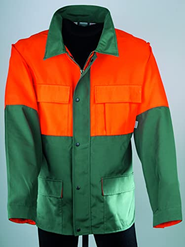 Chaqueta Forestal para Trabajadores forestales, Azul Marino, Naranja, Talla 58/60