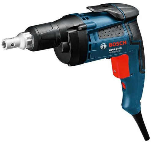 Bosch Professional GSR 6-25 TE - Atornillador para placa de yeso (701 W, 20 Nm, Hexágono interior de 1/4, en maletín)
