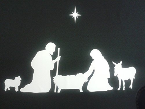 Dazzle Glitter Tattoos Nativity Christmas family window stickers Reusable removal