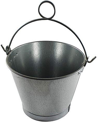 Wurko - Cubo Chapa Galvanizado Asa Anilla 27 cm, 8 litros