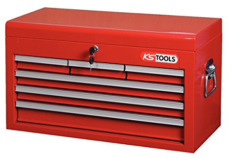 KS Tools 891.0006 Werkzeugkasten mit 6 Schubladen und Ablagefläche Schubladen auf kugelgelagerten Führungsschienen Schließsystem mit Schloss