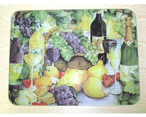 Tabla de cortar de cristal liso viñedo