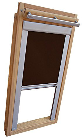 Easy-Shadow Hochwertiges Verdunkelungsrollo Rollo Thermo Dunkelbraun mit Seitenschienen für Velux DKL-EP GGL,GPL,GHL,GTL S08 ALU // Maßanfertigung