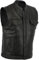 Turin motorrad leder weste herren - SOA Sons of biker chopper biker rocker lederweste - Rindleder top-grain echtleder mit reißverschluss - Schwarz
