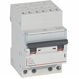407913 Disjoncteur tétrapolaire 10A - 4P Courbe C - 6/10kA - Automatique et vis - Legrand DX3