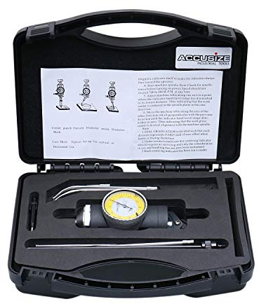 Accusize Industrial Tools 0-0.15 inch by .0005'' Graduations, Co-Ax Indicator, Coaxial Centering, Yellow Dialing Face, Jd21-0003