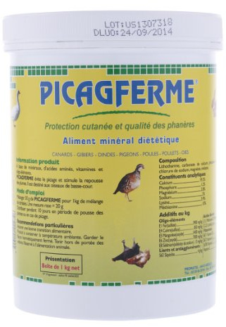 PICAGFERME SEMOULETTE 1 kg Aliment minéral diététique pour volailles (évite Le piquage, stimule la Repousse des Plumes)