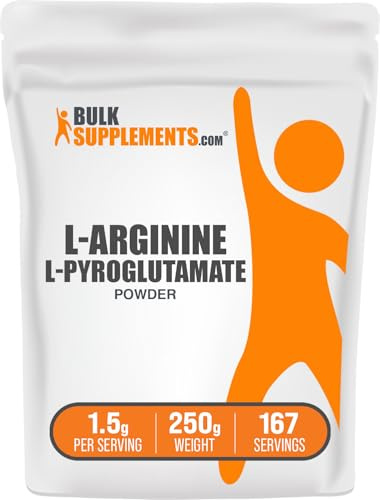 BulkSupplements.com L-Arginine L-Pyroglutamate Powder - Arginine Supplement, Nitric Oxide Supplement - Gluten Free, 1.5g per Serving, 250g (8.8 oz) (Pack of 1)