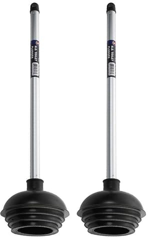 NEIKO 60170A Toilet Plungers | Dual Pack | Patented All-Angle Design | Heavy Duty | Aluminum Handle | Residential, Commercial, and Industrial Building Sanitation Use