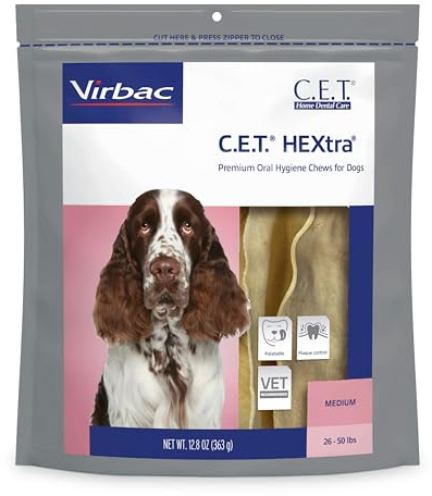 Virbac C.E.T. Hextra Premium Oral Hygiene Chews for Dogs, Medium