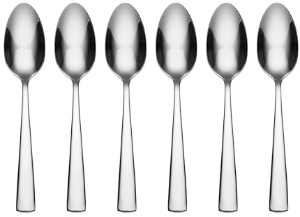 Oneida Nocha Everyday Flatware Teaspoons, Set of 6 18/0 Stainless Steel, Silverware Set