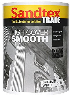 Sandtex Trade 5 Litre Trade Smooth Masonry Paint Brilliant White