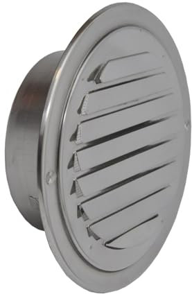 Lamellengitter Edelstahl poliert Wetterschutzgitter Lüftungsgitter DN - (150mm)